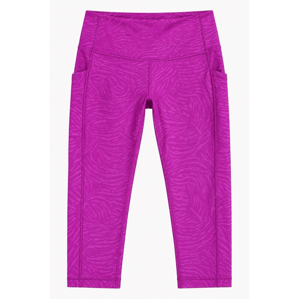 Athleta Ultimate Stash Pocket Printed Capri Leggings XS Purple Animal Print